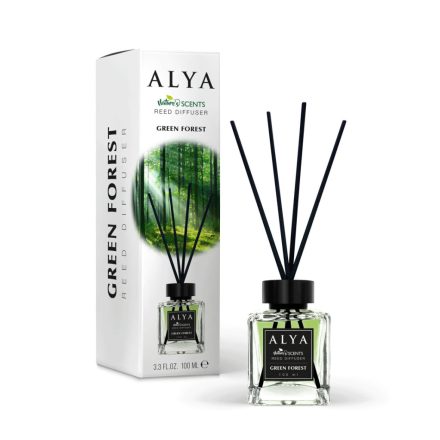 Alya Nature's Scent Reed diffuser pálcikás illatosító Green Forest illat 100 ml